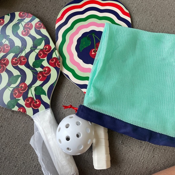Anthropologie pickle ball set. Includes two racquets, one ball, storage bag - Picture 5 of 5